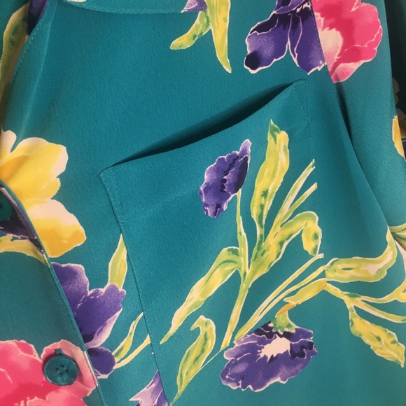 Alfred Dunner | Women’s Teal Floral Print TOP/SKIRT Set - Picture 6 of 14